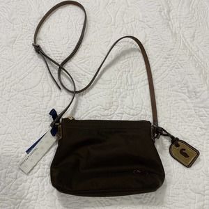 Dooney & Bourke Brown Nylon and Leather Crossbody Pouchette Purse NEW NWT